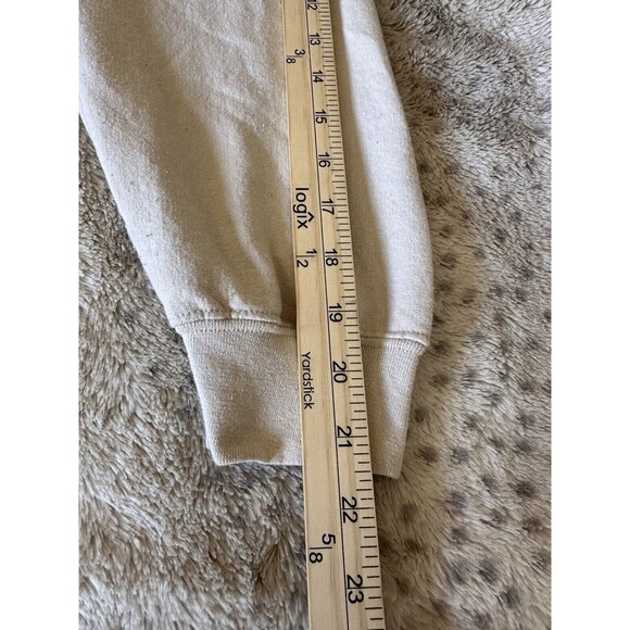 Junk Food Cropped Sweatshirt All You Need Is A Little Bit‎ Of Happiness Beige SM - Picture 13 of 14